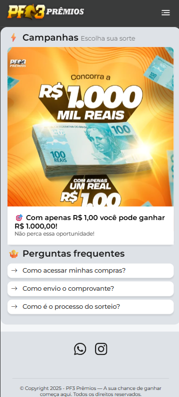 PF3 Prêmios - Sistema de Rifas